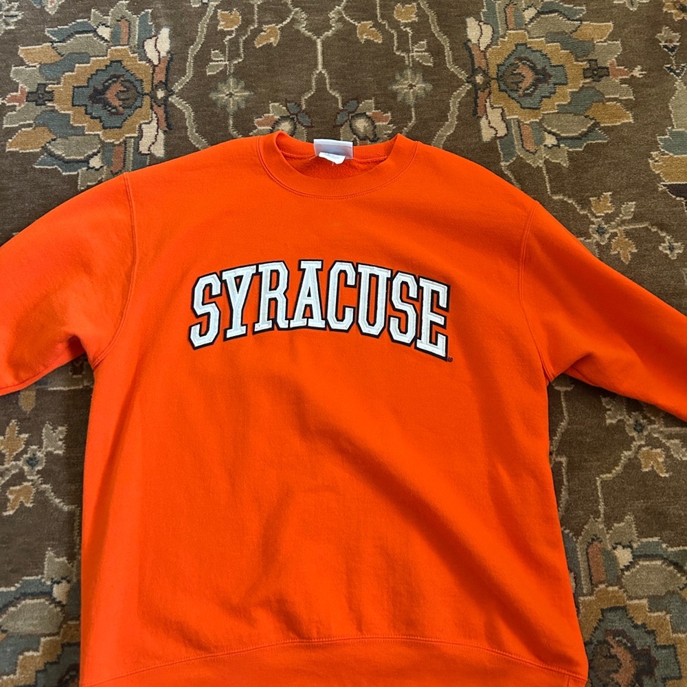 Syracuse University Champion Orange Crewneck Sweater Style